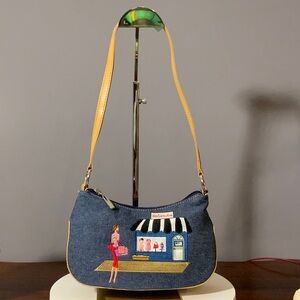 Madison Ave denim fashion bag BRAND NEW 9x5x2”